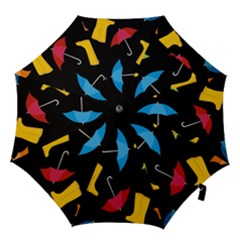 Rain Shoe Boots Blue Yellow Pink Orange Black Umbrella Hook Handle Umbrellas (medium) by Mariart