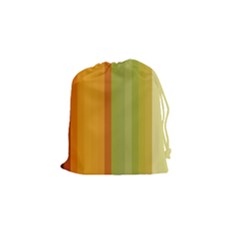 Colorful Citrus Colors Striped Background Wallpaper Drawstring Pouches (small)  by Simbadda