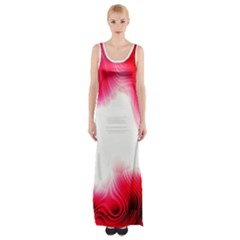 Abstract Pink Page Border Maxi Thigh Split Dress by Simbadda