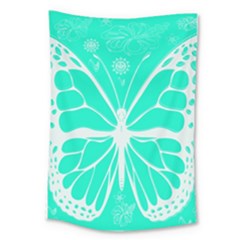Butterfly Cut Out Flowers Large Tapestry by Simbadda