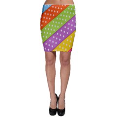 Colorful Easter Ribbon Background Bodycon Skirt by Simbadda