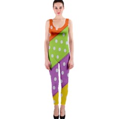 Colorful Easter Ribbon Background Onepiece Catsuit by Simbadda
