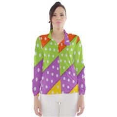 Colorful Easter Ribbon Background Wind Breaker (women) by Simbadda