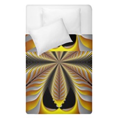Fractal Yellow Butterfly In 3d Glass Frame Duvet Cover Double Side (single Size) by Simbadda