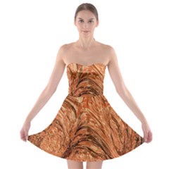 3d Glass Frame With Fractal Background Strapless Bra Top Dress by Simbadda