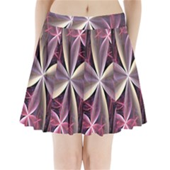 Pink And Cream Fractal Image Of Flower With Kisses Pleated Mini Skirt by Simbadda