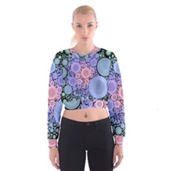 An Abstract Background Consisting Of Pastel Colored Circle Women s Cropped Sweatshirt by Simbadda