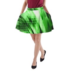 Abstract Background Green A-line Pocket Skirt by Simbadda