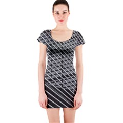 Abstract Architecture Pattern Short Sleeve Bodycon Dress by Simbadda