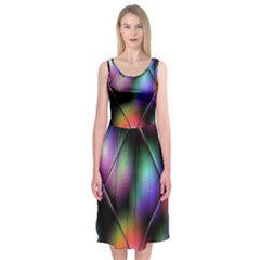 Soft Balls In Color Behind Glass Tile Midi Sleeveless Dress by Simbadda