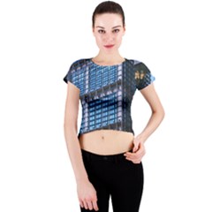 Modern Business Architecture Crew Neck Crop Top by Simbadda