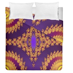Something Different Fractal In Orange And Blue Duvet Cover Double Side (queen Size) by Simbadda