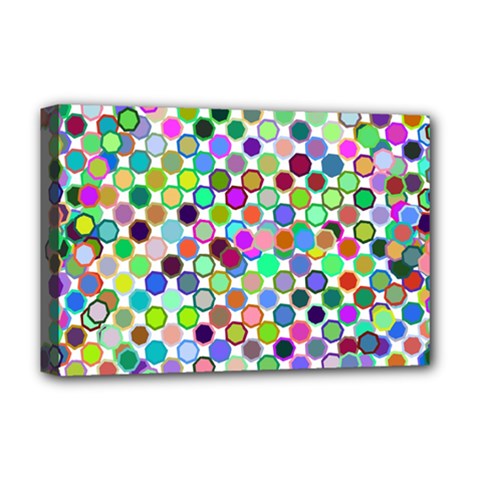 Colorful Dots Balls On White Background Deluxe Canvas 18  X 12   by Simbadda