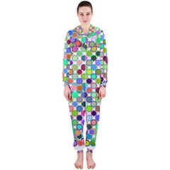 Colorful Dots Balls On White Background Hooded Jumpsuit (ladies)  by Simbadda