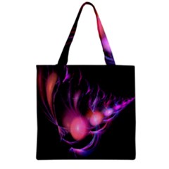 Fractal Image Of Pink Balls Whooshing Into The Distance Grocery Tote Bag by Simbadda