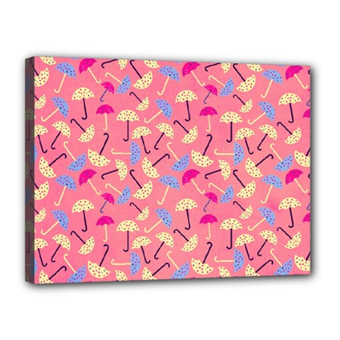 Umbrella Seamless Pattern Pink Canvas 16  X 12  by Simbadda
