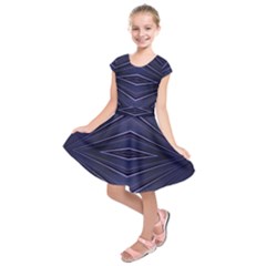 Blue Metal Abstract Alternative Version Kids  Short Sleeve Dress by Simbadda