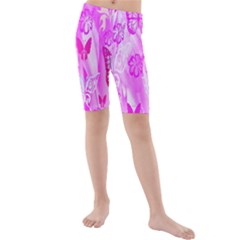 Butterfly Cut Out Pattern Colorful Colors Kids  Mid Length Swim Shorts by Simbadda