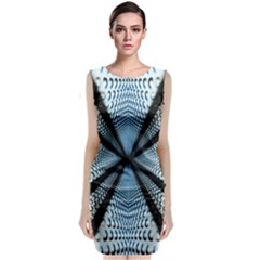 Dimension Metal Abstract Obtained Through Mirroring Classic Sleeveless Midi Dress by Simbadda