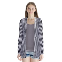Black And White Line Abstract Cardigans