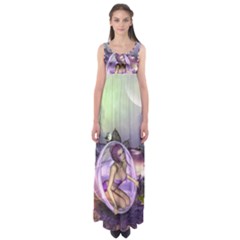 Wonderful Fairy In The Wonderland , Colorful Landscape Empire Waist Maxi Dress by FantasyWorld7