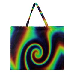Background Colorful Vortex In Structure Zipper Large Tote Bag by Simbadda