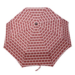 Brick Line Red White Folding Umbrellas by Mariart