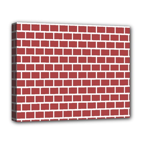 Brick Line Red White Deluxe Canvas 20  X 16   by Mariart