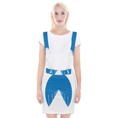 Bridge Sea Beack Blue White Suspender Skirt by Mariart