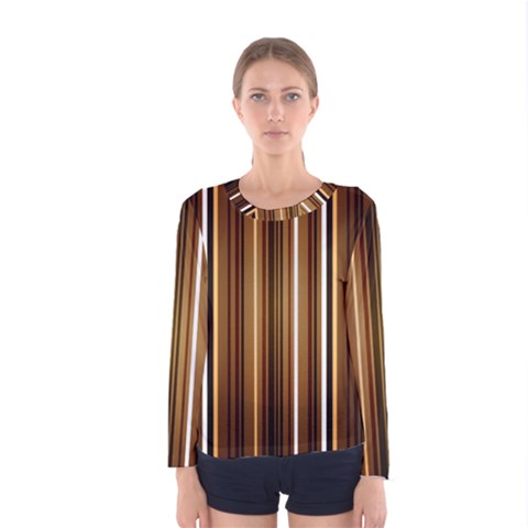 Brown Line Image Picture Women s Long Sleeve Tee by Mariart
