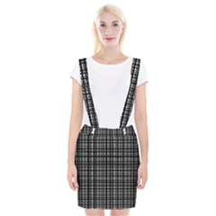 Crosshatch Target Line Black Suspender Skirt