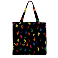 Hand And Footprints Zipper Grocery Tote Bag