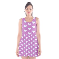 Heart Love Valentine White Purple Card Scoop Neck Skater Dress by Mariart