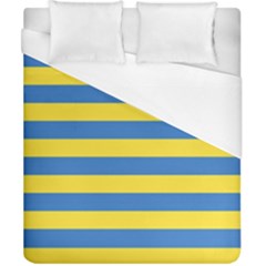 Horizontal Blue Yellow Line Duvet Cover (california King Size) by Mariart