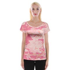 Initial Camouflage Camo Pink Women s Cap Sleeve Top by Mariart