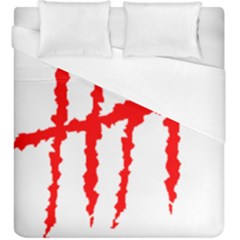 Scratches Claw Red White H Duvet Cover (king Size)