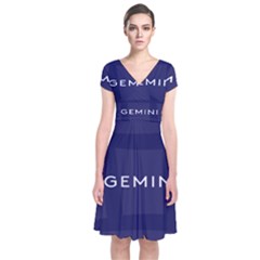 Zodiac Gemini Short Sleeve Front Wrap Dress by Mariart