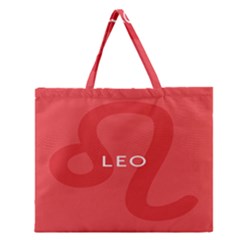 Zodiac Leo Zipper Large Tote Bag by Mariart