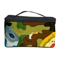 Urban Camo Green Brown Grey Pizza Strom Cosmetic Storage Case by Mariart