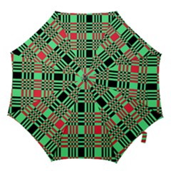 Bright Christmas Abstract Background Christmas Colors Of Red Green And Black Make Up This Abstract Hook Handle Umbrellas (small) by Simbadda