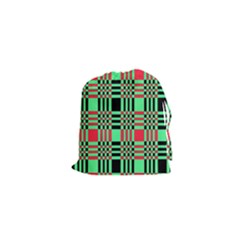 Bright Christmas Abstract Background Christmas Colors Of Red Green And Black Make Up This Abstract Drawstring Pouches (xs)  by Simbadda