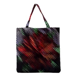Abstract Green And Red Background Grocery Tote Bag by Simbadda