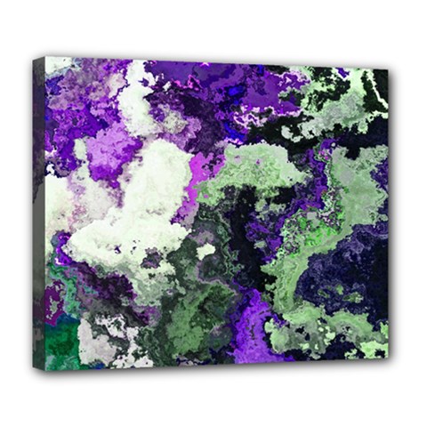 Background Abstract With Green And Purple Hues Deluxe Canvas 24  X 20   by Simbadda