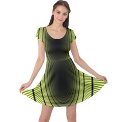 Spiral Tunnel Abstract Background Pattern Cap Sleeve Dresses by Simbadda