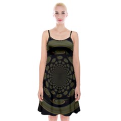 Dark Portal Fractal Esque Background Spaghetti Strap Velvet Dress by Nexatart