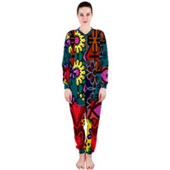 Digitally Created Abstract Patchwork Collage Pattern Onepiece Jumpsuit (ladies)  by Nexatart