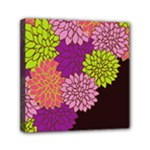 Floral Card Template Bright Colorful Dahlia Flowers Pattern Background Mini Canvas 6  x 6 
