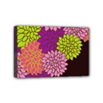 Floral Card Template Bright Colorful Dahlia Flowers Pattern Background Mini Canvas 6  x 4 