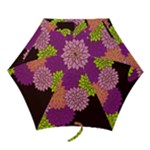 Floral Card Template Bright Colorful Dahlia Flowers Pattern Background Mini Folding Umbrellas