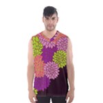 Floral Card Template Bright Colorful Dahlia Flowers Pattern Background Men s Basketball Tank Top